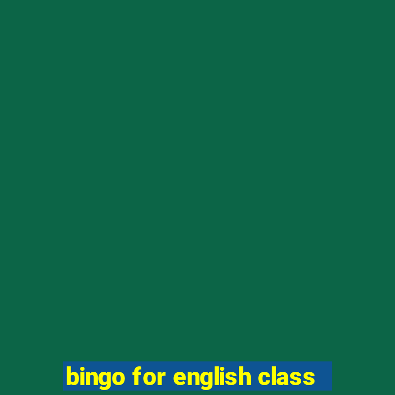 bingo for english class